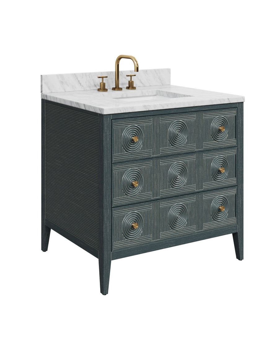Vanities Santos 36" Vintage Navy Vanity with Rectangular Undermount Sink
