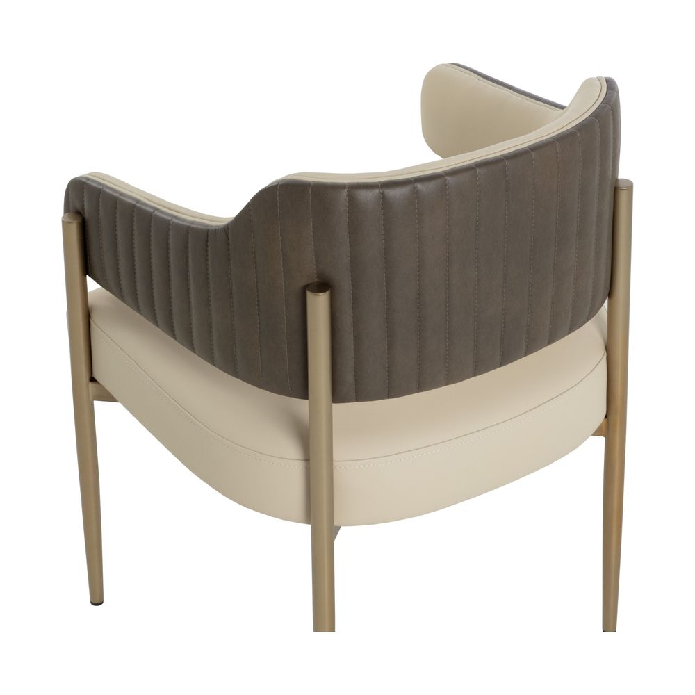 Tova Dining Armchair - Dillon Cream / Bravo Ash
