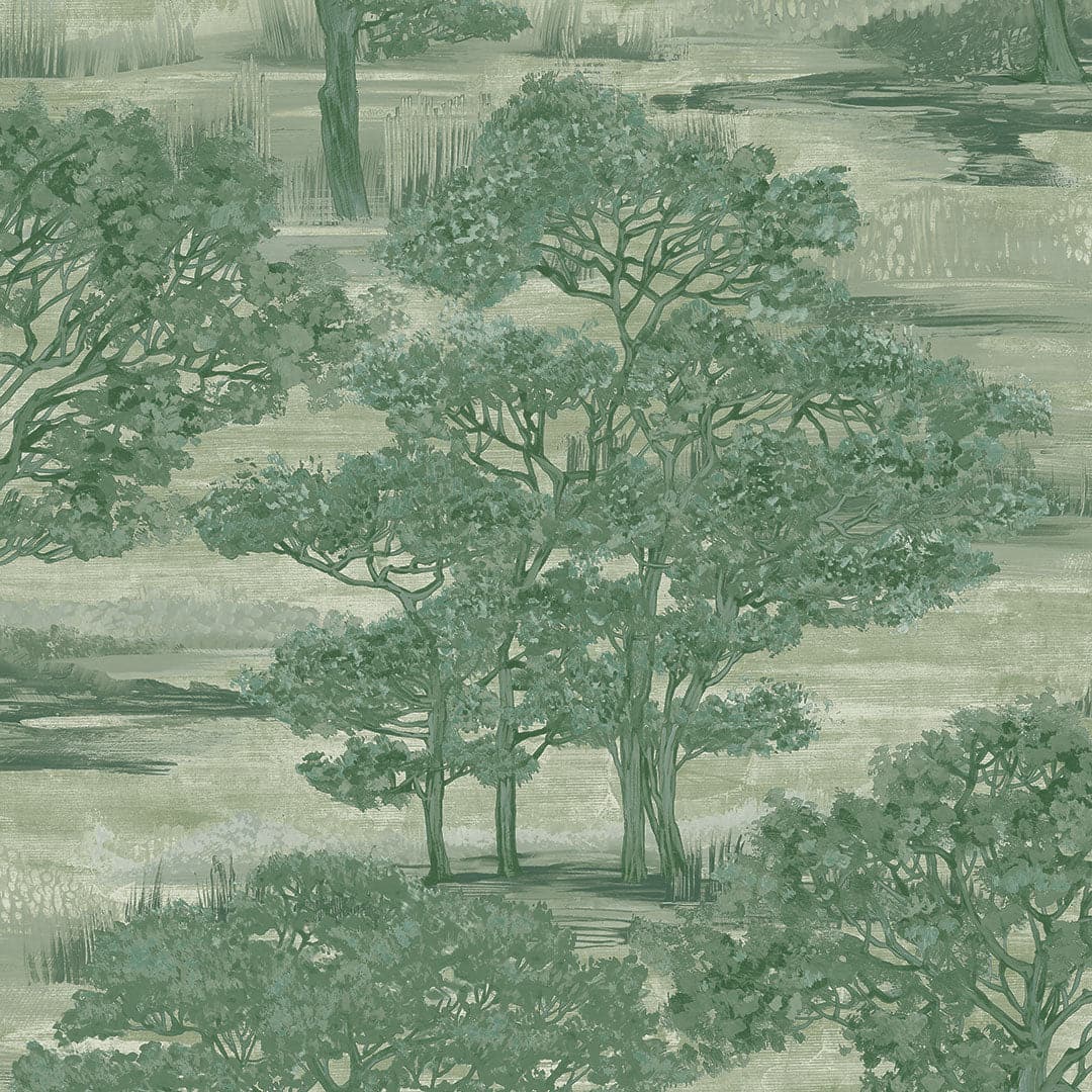 Forest Toile Peel And Stick Wallpaper-Tempaper & Co.-Tempaper-FT15115-Wall PaperEvergreen-5-France and Son