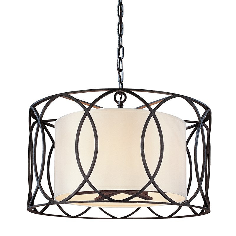 Sausalito Chandelier-Troy Lighting-TROY-F1285-TRN-ChandeliersTextured Iron-5 Light-3-France and Son