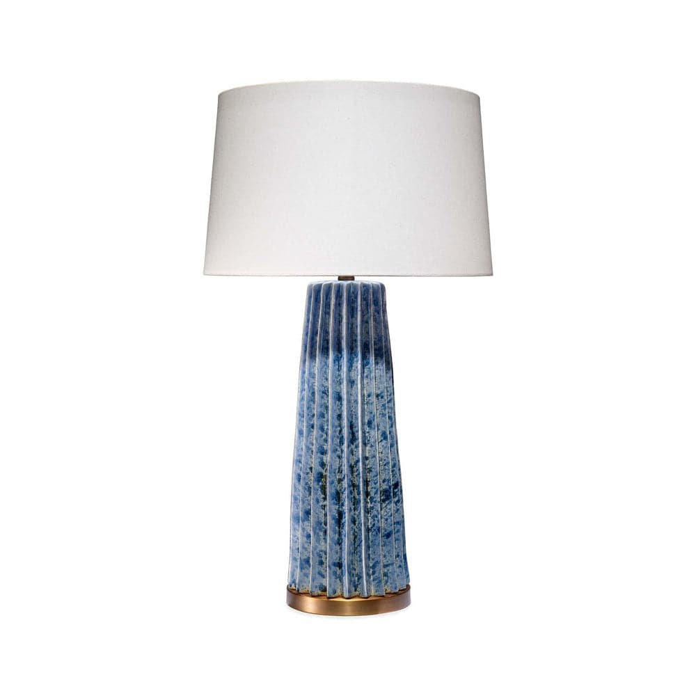 Pleated Table Lamp-Jamie Young-JAMIEYO-9PLEATEDTLBL-Table LampsBlue-1-France and Son