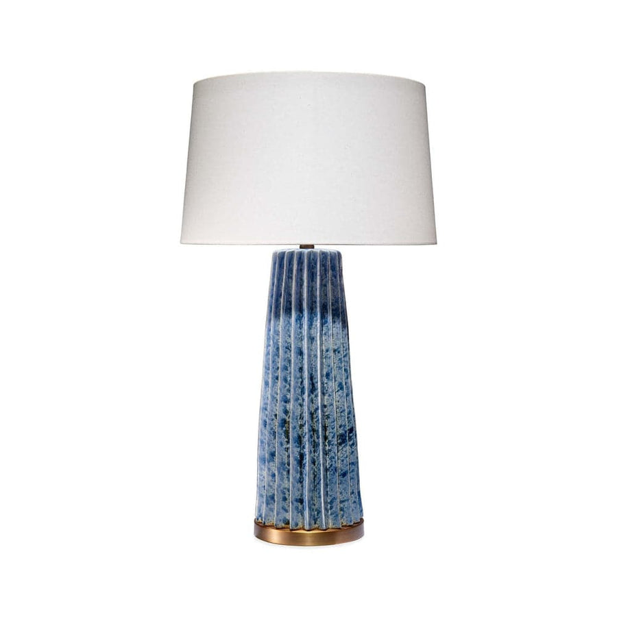 Pleated Table Lamp-Jamie Young-JAMIEYO-9PLEATEDTLBL-Table LampsBlue-1-France and Son