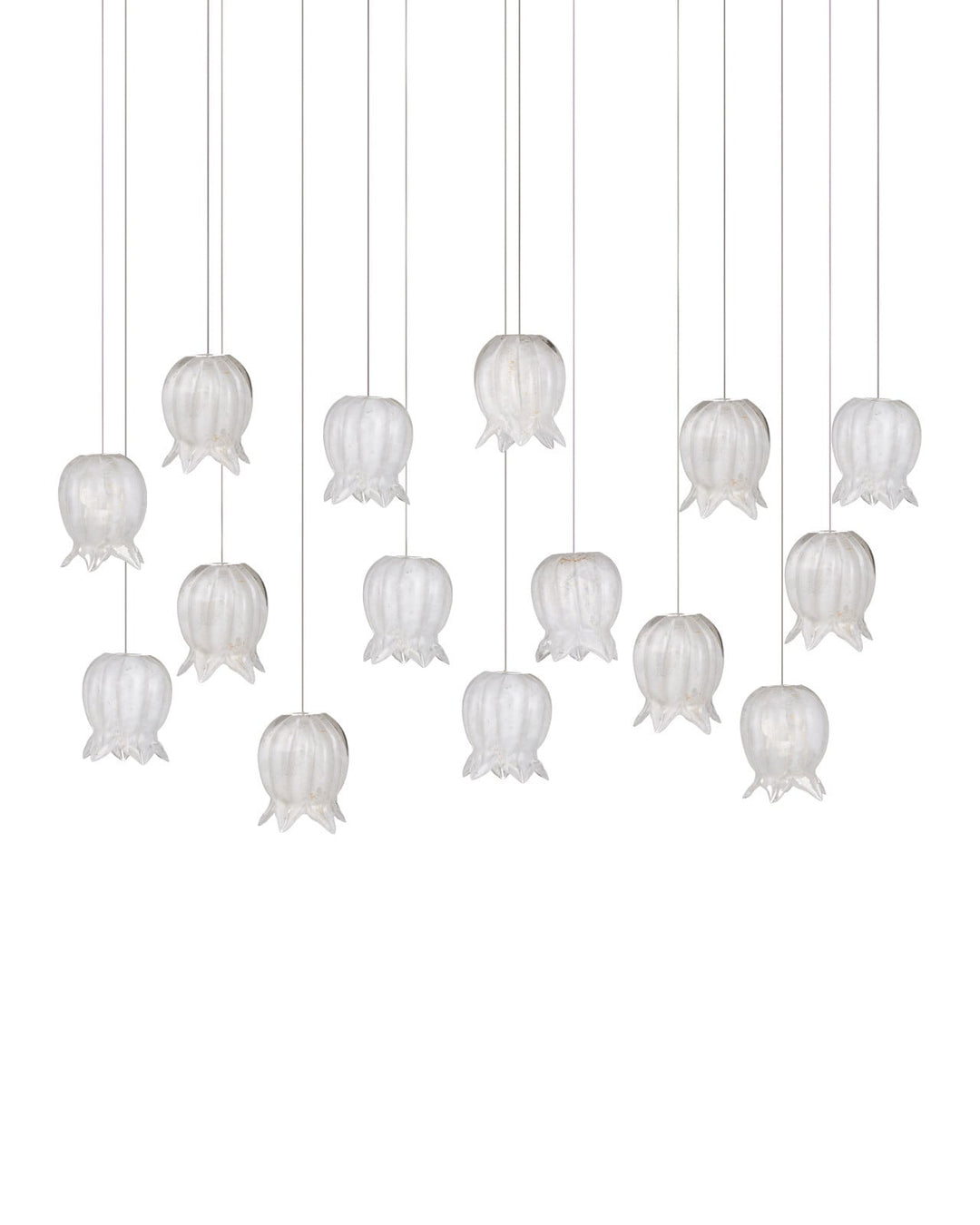 Pendants:Multi Polpo White 15-Light Linear Multi-Drop Pendant