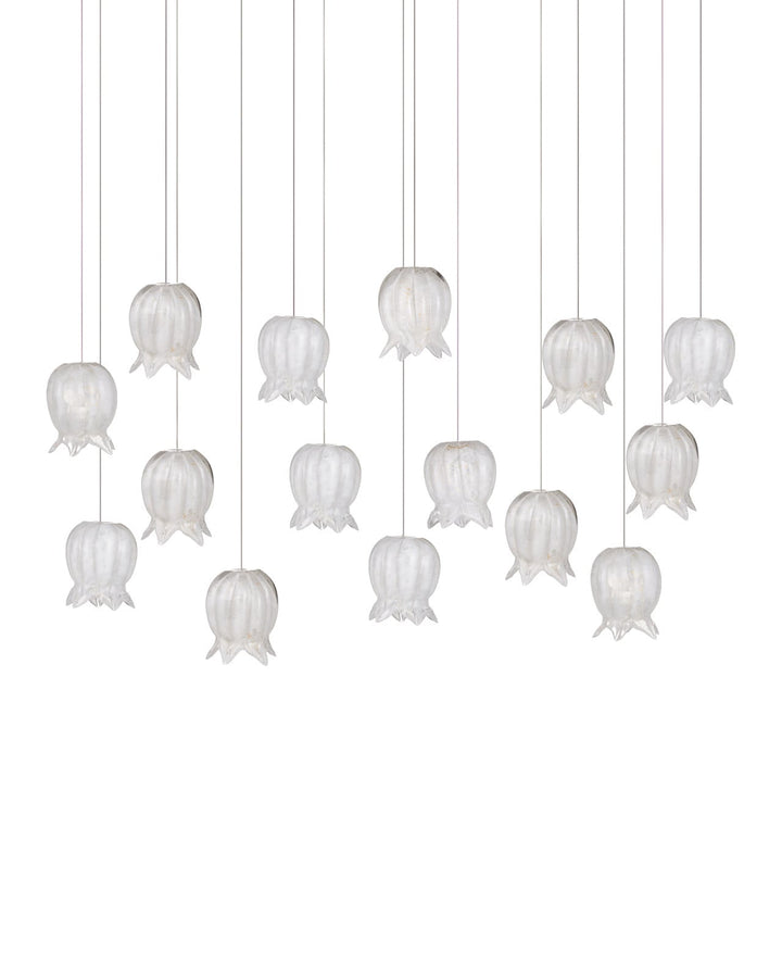 Pendants:Multi Polpo White 15-Light Linear Multi-Drop Pendant