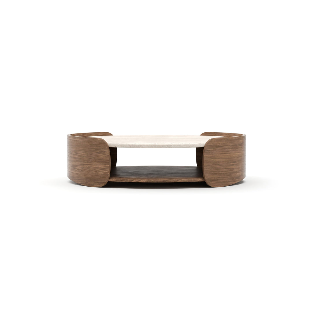Fleur Open Cocktail Table W/Wood Shelf