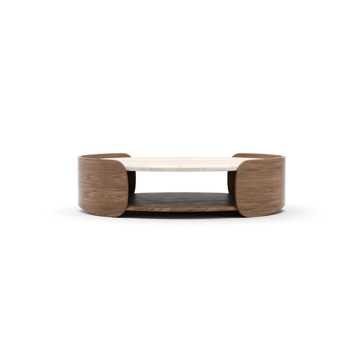 Fleur Open Cocktail Table W/Wood Shelf