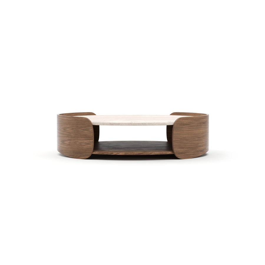 Fleur Open Cocktail Table W/Wood Shelf