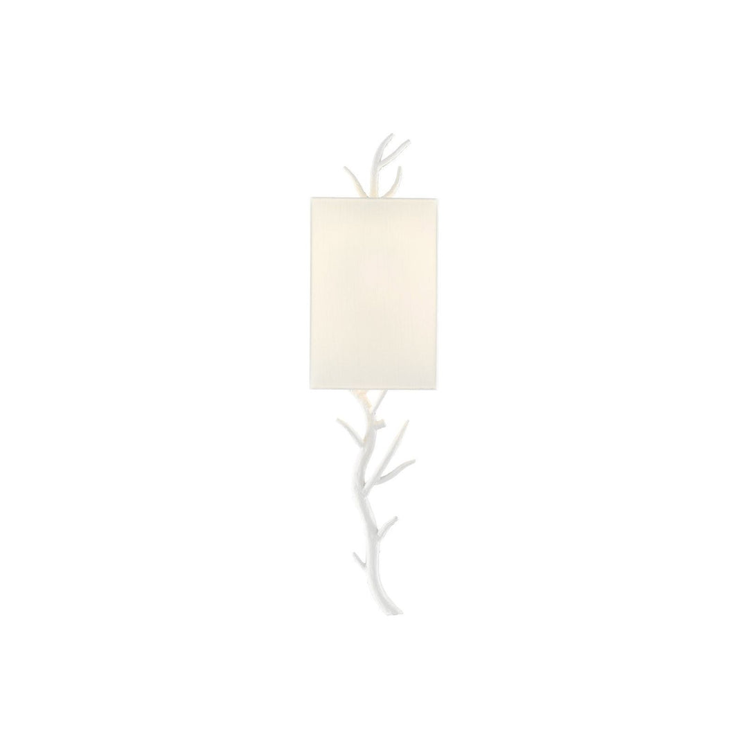 Baneberry White Wall Sconce, White Shade, Right