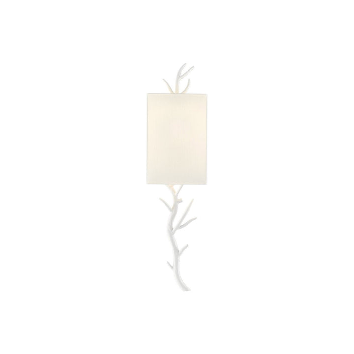 Baneberry White Wall Sconce, White Shade, Right