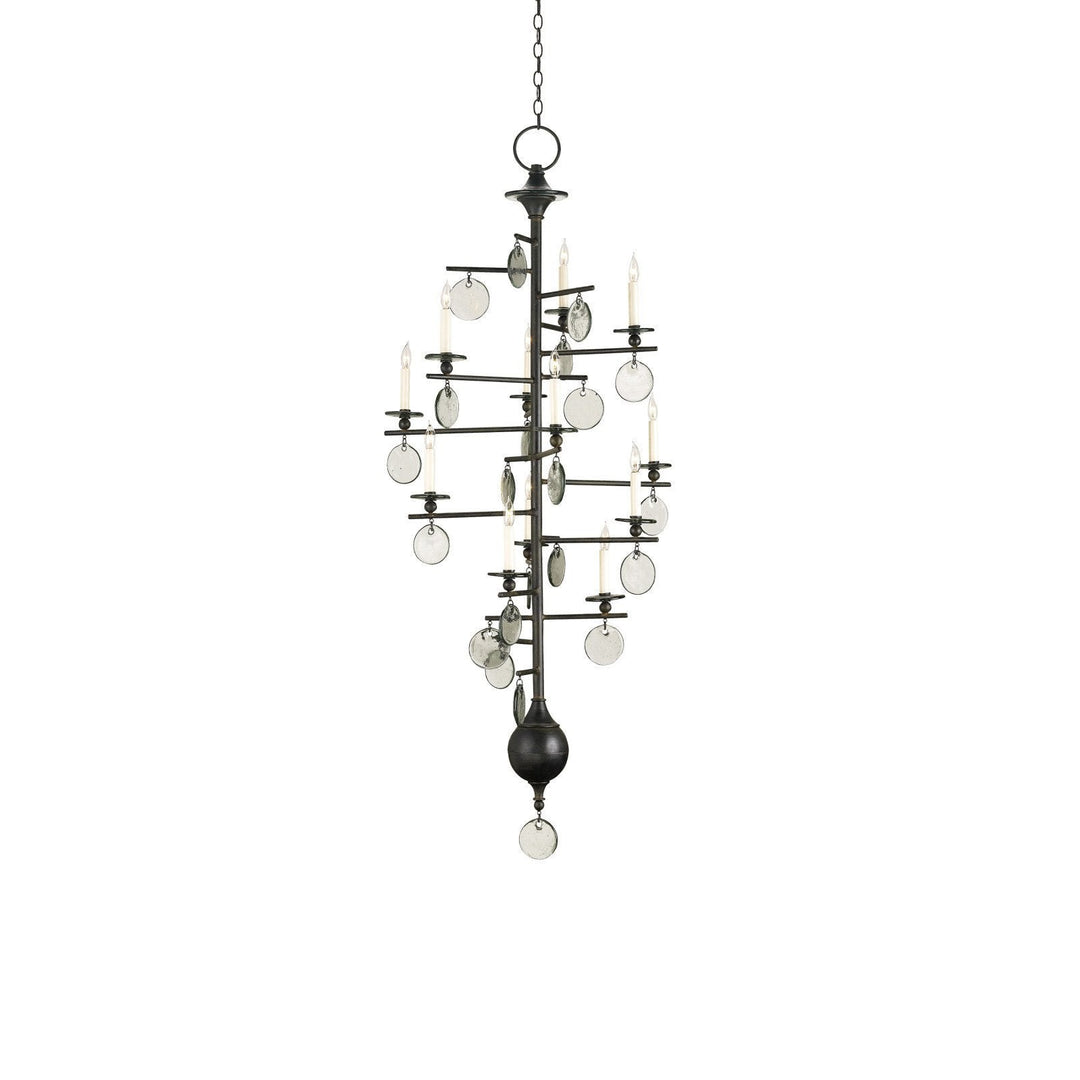 Sethos Large Black Recycled Glass Chandelier