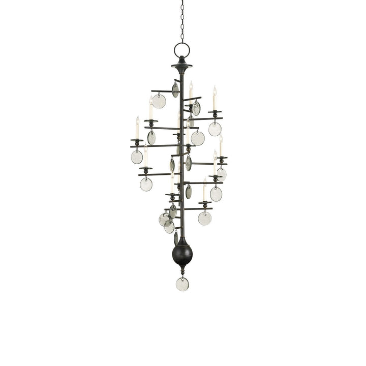 Sethos Large Black Recycled Glass Chandelier