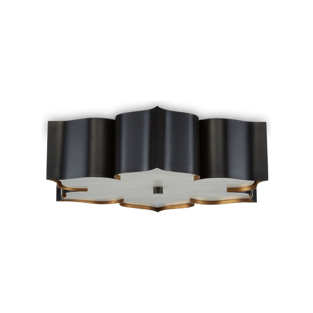 Grand Lotus Black Flush Mount