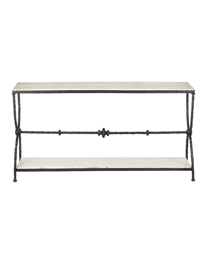 Agora White Travertine Console Table