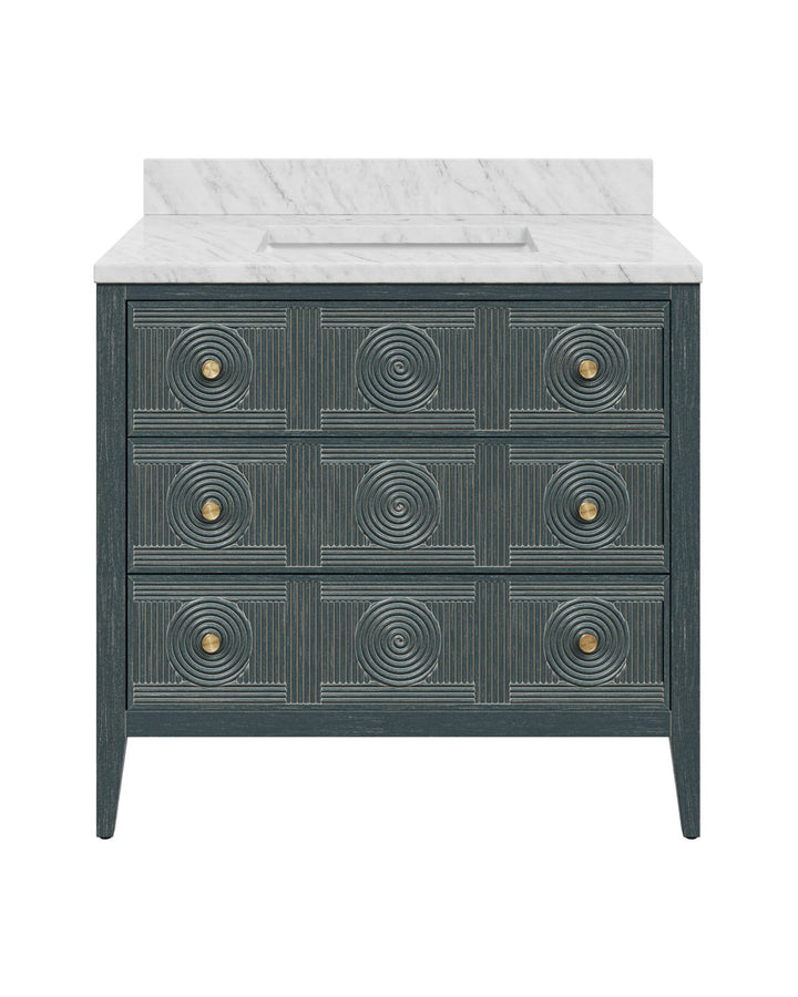 Vanities Santos 36" Vintage Navy Vanity with Rectangular Undermount Sink