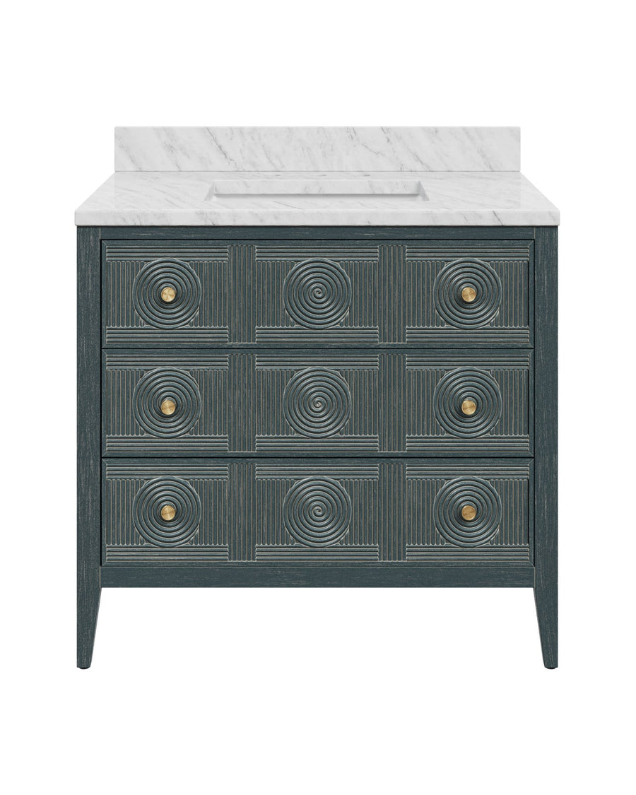 Vanities Santos 36" Vintage Navy Vanity with Rectangular Undermount Sink