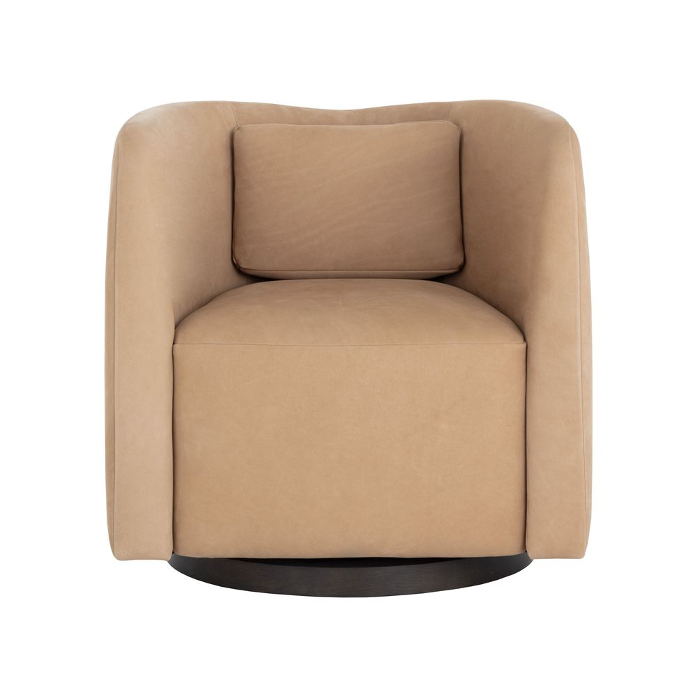 Lounge Chairs Emilie Swivel Lounge Chair - Nubuck Tan Leather
