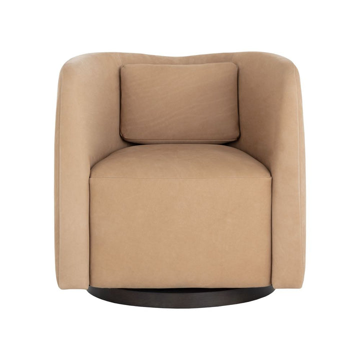Lounge Chairs Emilie Swivel Lounge Chair - Nubuck Tan Leather