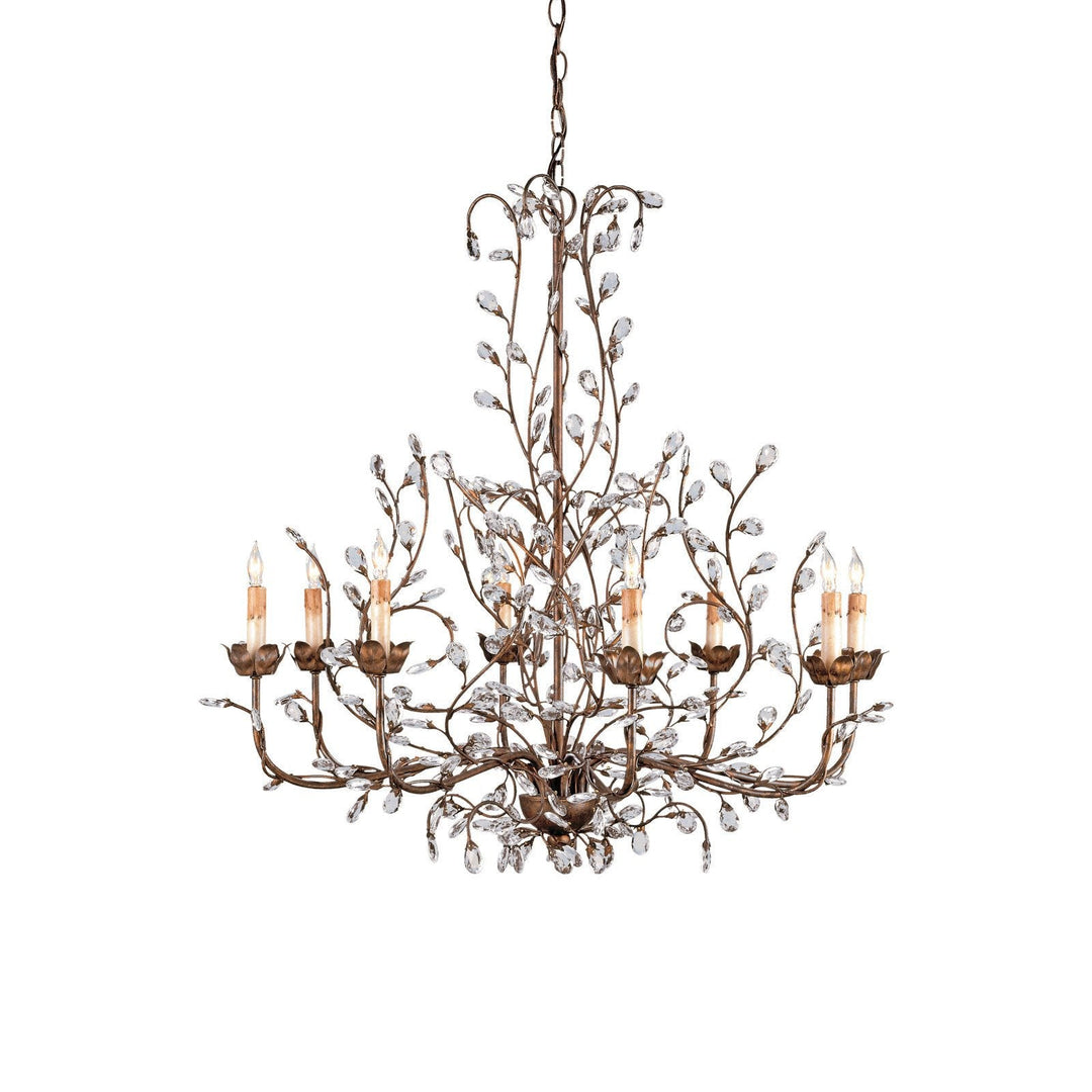 Crystal Bud Large Gold Chandelier