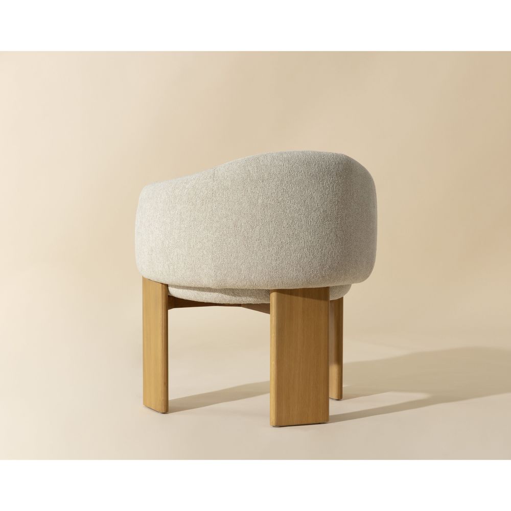 Trine Dining Armchair - Rustic Oak - Dove Cream