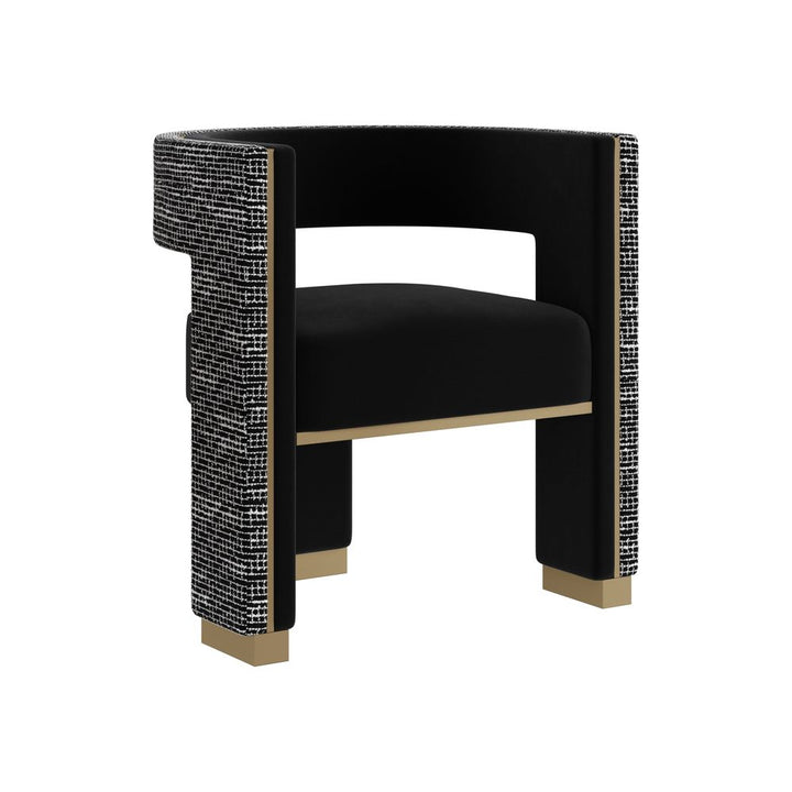 Adamina Dining Armchair - Abbington Black / Hobbes Night