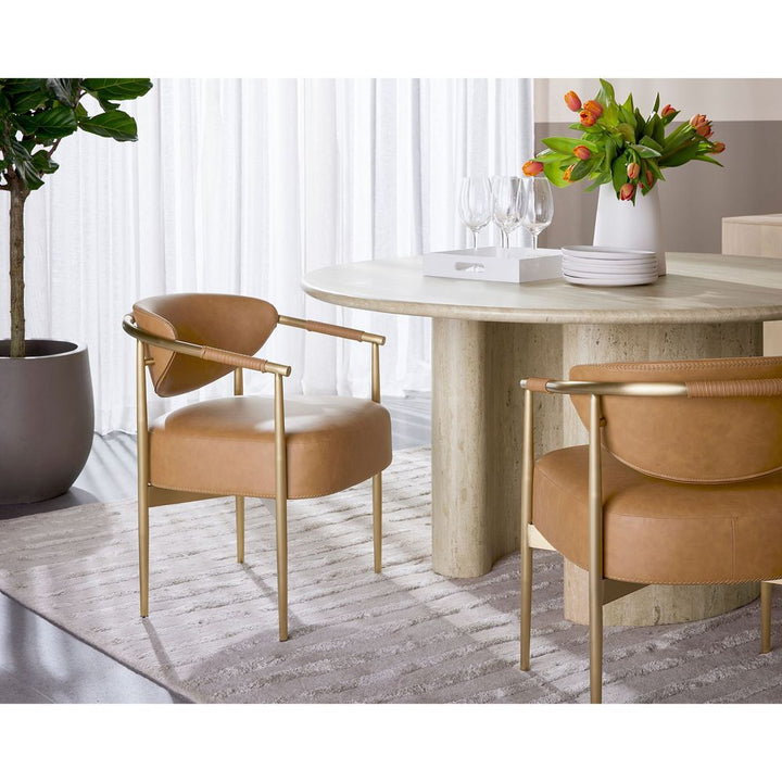 Dining Chairs Heloise Dining Armchair - Milliken Cognac