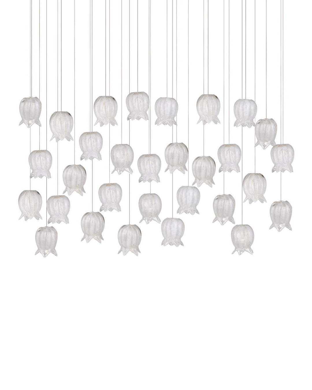 Pendants:Multi Polpo White 30-Light Linear Multi-Drop Pendant