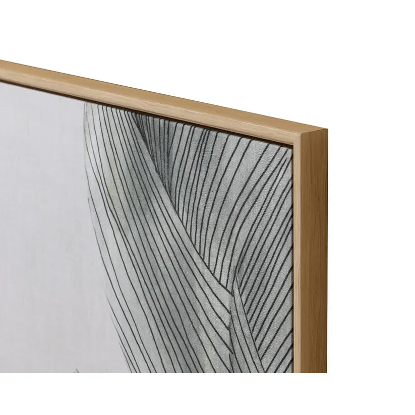 Bloom And Flow (Set Of 2) - 30" X 60" - Natural Floater Frame