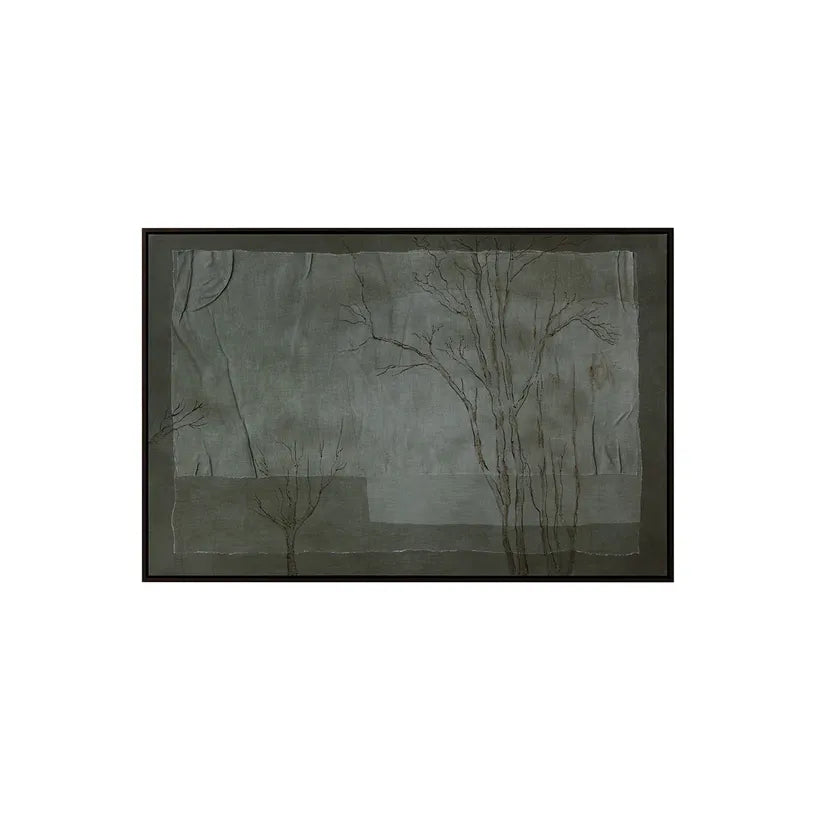 Enchanted Forest - 60" X 40" - Brown Floater Frame - Green