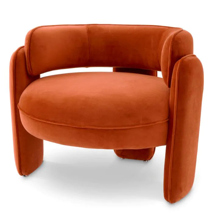 Chair Chaplin-Eichholtz-EICHHOLTZ-A117595-Lounge ChairsSavona Orange Velvet-2-France and Son
