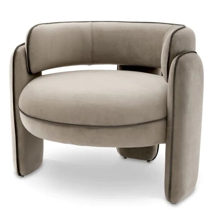 Chair Chaplin-Eichholtz-EICHHOLTZ-A117597-Lounge ChairsSavona Greige Velvet/Savona Grey Velvet Piping-4-France and Son