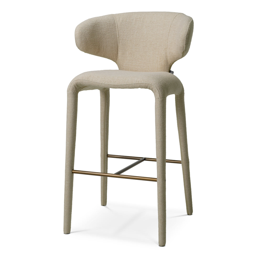 Bar Stool Josephine - Renato ecru | bronze finish