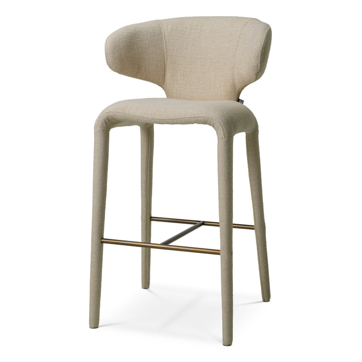 Bar Stool Josephine - Renato ecru | bronze finish