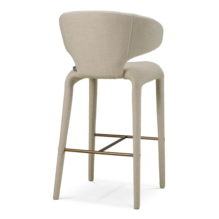 Bar Stool Josephine - Renato ecru | bronze finish