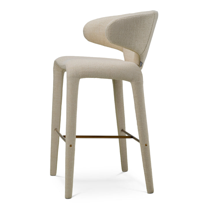 Bar Stool Josephine - Renato ecru | bronze finish