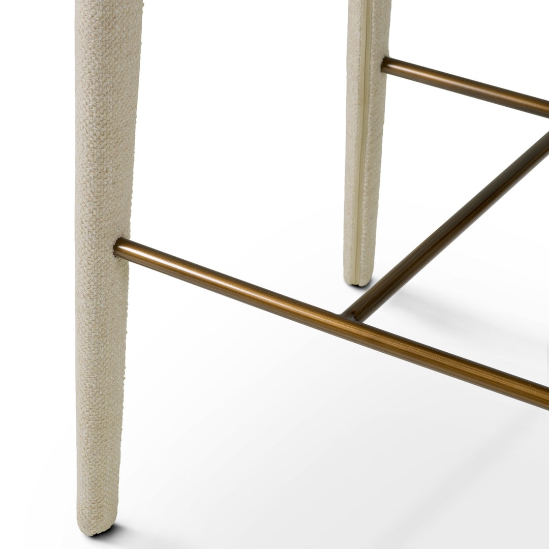 Bar Stool Josephine - Renato ecru | bronze finish