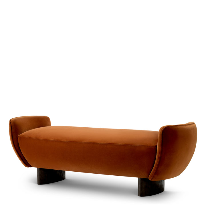 Bench Stirling - Sonoma burnt orange velvet | charcoal finish legs