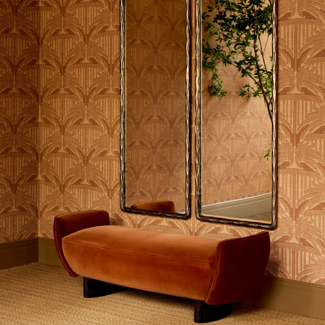 Bench Stirling - Sonoma burnt orange velvet | charcoal finish legs