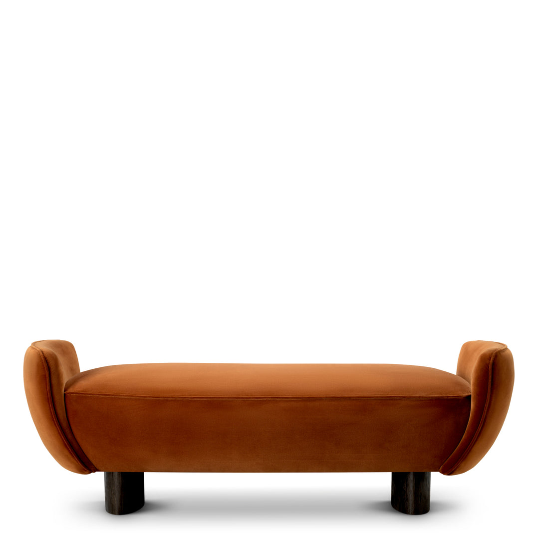 Bench Stirling - Sonoma burnt orange velvet | charcoal finish legs