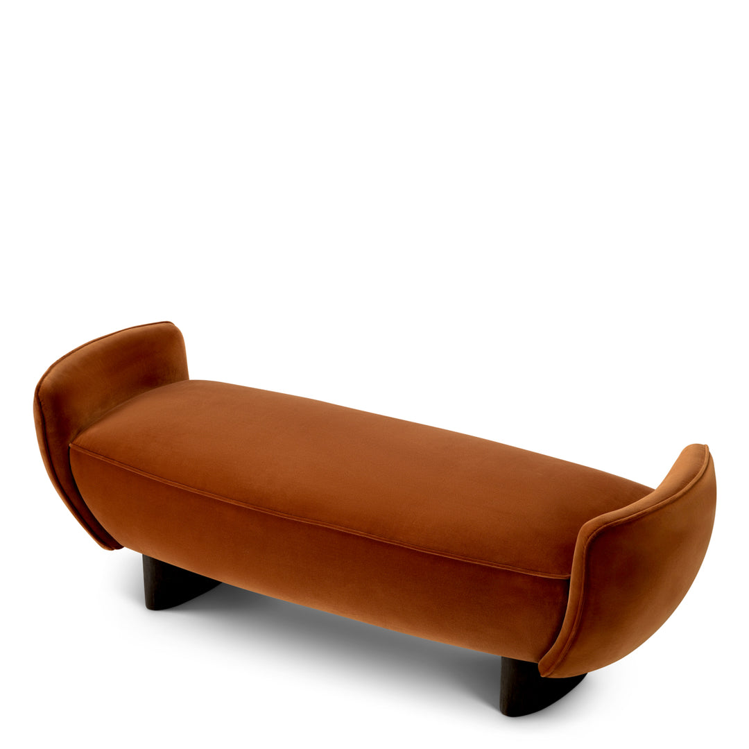 Bench Stirling - Sonoma burnt orange velvet | charcoal finish legs