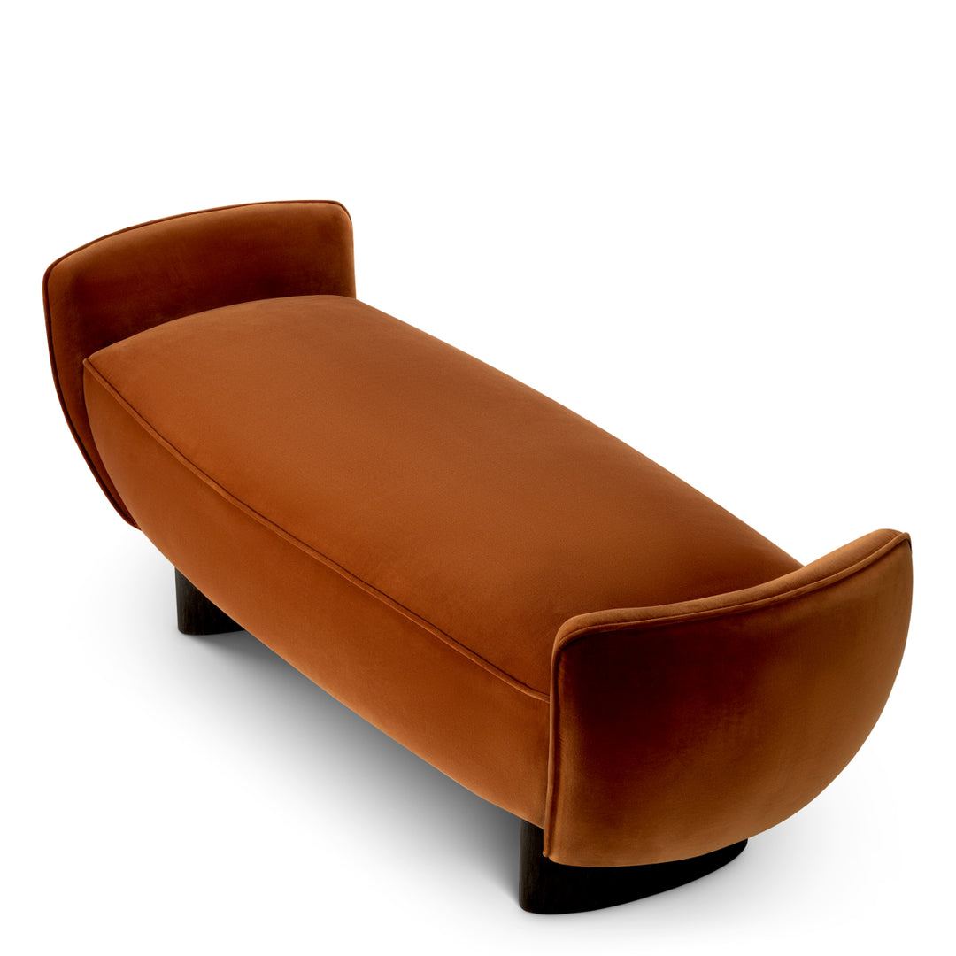 Bench Stirling - Sonoma burnt orange velvet | charcoal finish legs