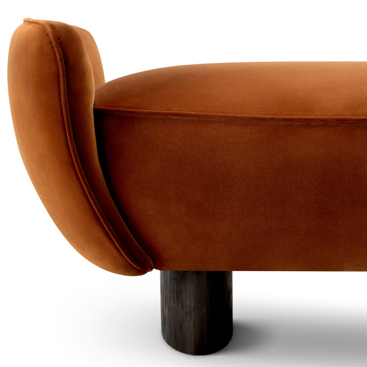 Bench Stirling - Sonoma burnt orange velvet | charcoal finish legs