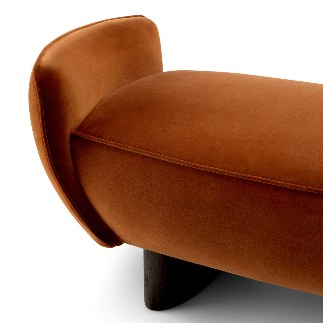 Bench Stirling - Sonoma burnt orange velvet | charcoal finish legs