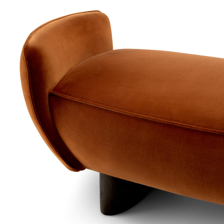 Bench Stirling - Sonoma burnt orange velvet | charcoal finish legs