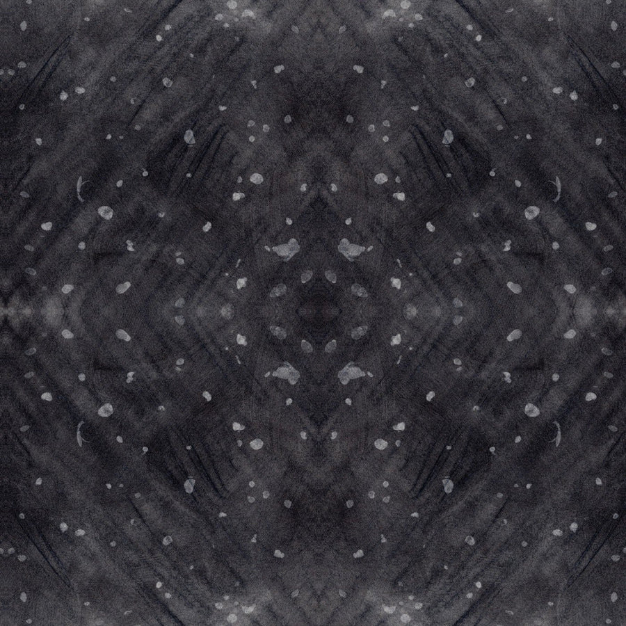 Additional view of Celestial Diamond Wallpaper in charcoal black and blush pink.
