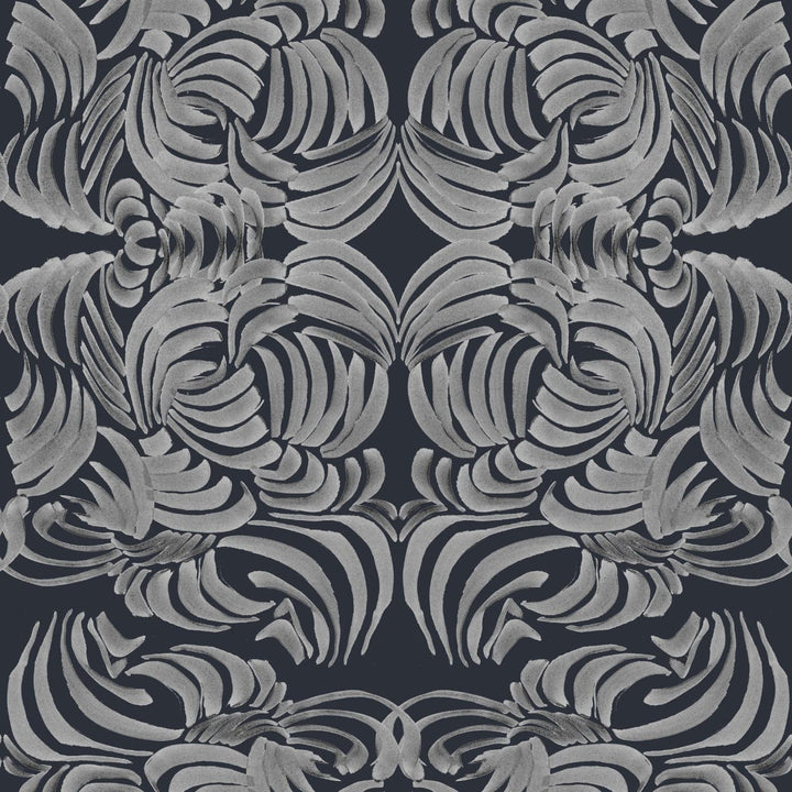 Flora Wallpaper-Mitchell Black-MITCHB-WCAB418-PM-10-Wall DecorPatterns Silver Night-Premium Matte Paper-Small-7-France and Son