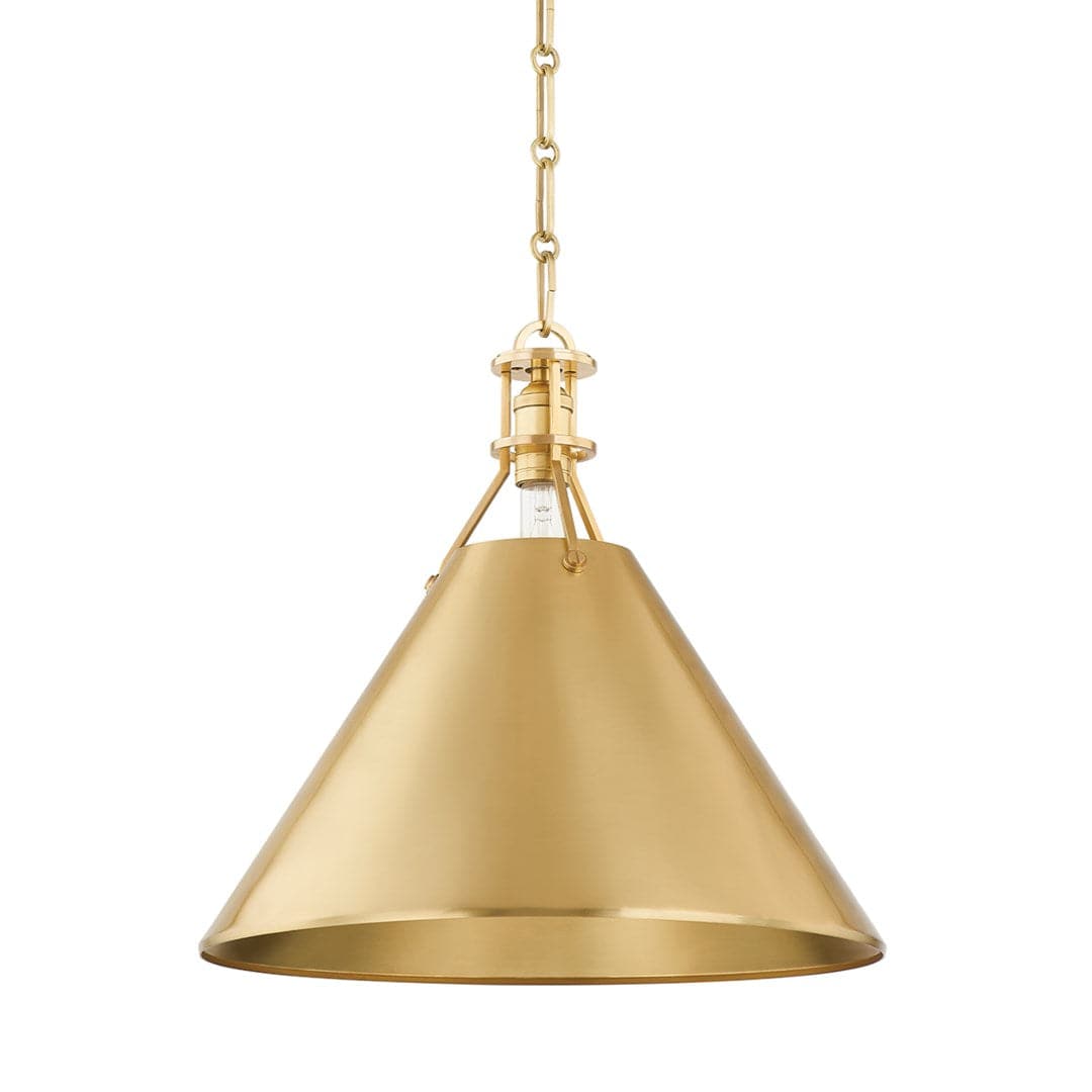 Metal No.2 1 Light Large Pendant-Hudson Valley-HVL-MDS952-AGB-PendantsAged Brass-3-France and Son