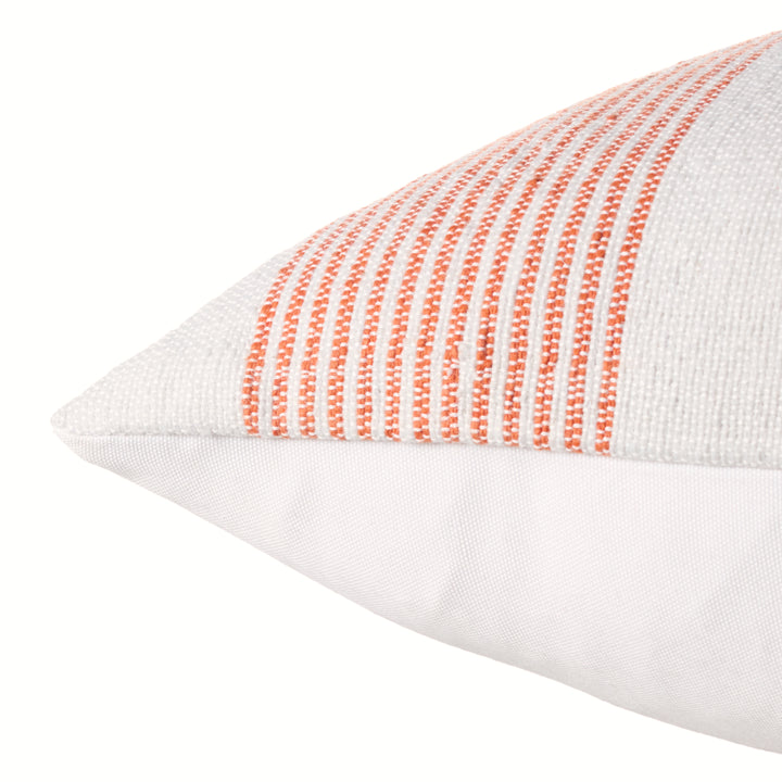 Jaipur Living Parque Handmade Indoor/Outdoor Striped Orange/Light Gray Down Fill Pillow (20"X20")