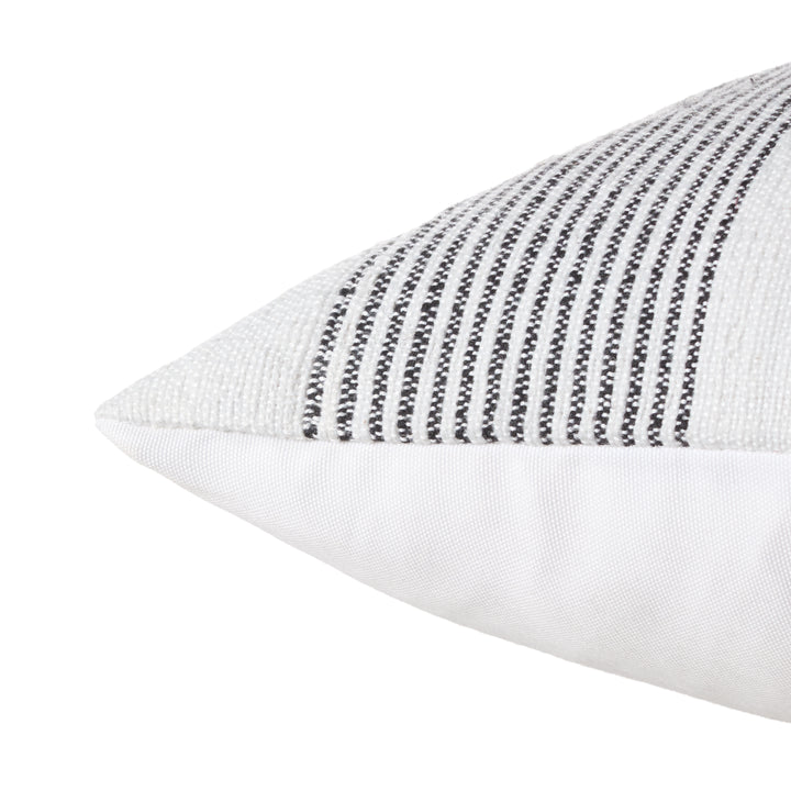 Jaipur Living Parque Handmade Indoor/Outdoor Striped Cream/Black Pillow Cover (20"X20")