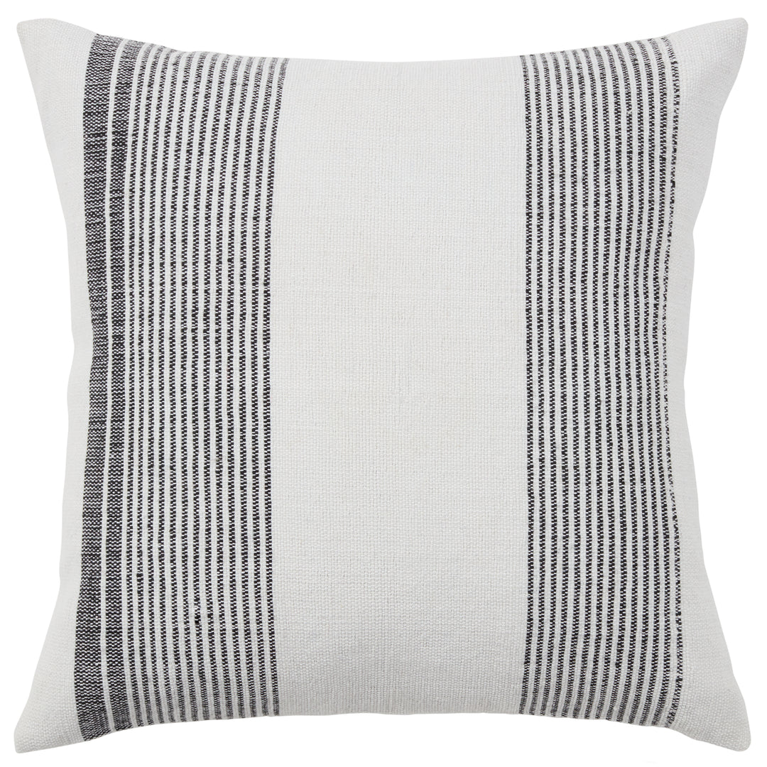 Jaipur Living Parque Handmade Indoor/Outdoor Striped Cream/Black Poly Fill Pillow (20"X20")