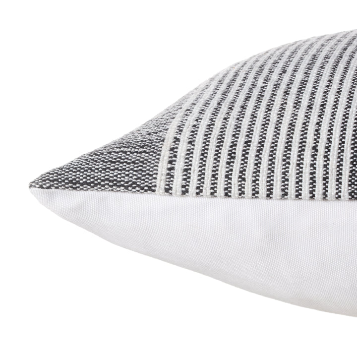 Jaipur Living Carinda Handmade Indoor/Outdoor Striped Black/Cream Down Fill Pillow (13"X21" Lumbar)